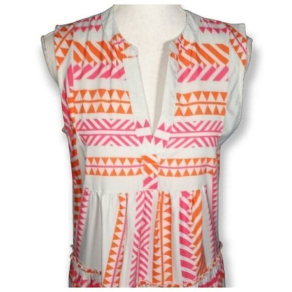 PINK & ORANGE MAXI DRESS SZ.S EUC.  GORGEOUS DRESS IN EXCELLENT USED CONDITION. - Picture 3 of 8